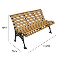 Panchine in legno di plastica anticorrosiva del parco, sedie da terrazza, panchine da balcone con braccioli schienale, sedie da cortile con struttura in ghisa, per giardini / portici / balconi