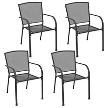 CCLLA Sedie da Esterno Sedie da Giardino Sedie da Pranzo da Cucina 4 Pezzi Mesh Design Acciaio Antracite