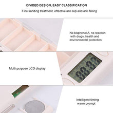EXCEART Organizzatore di Pillole Promemoria di Allarme Dispenser di Pillole Astuccio per Pillole Portatile da Viaggio Vitamine Custodia per Medicina per Ufficio Dormitorio Anziani Casa (Bianco)