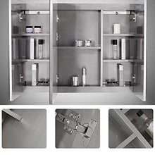 BGJZ - Armadietto da bagno con doppia anta a specchio, per camera da letto, cucina, in acciaio inox