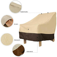 Senmubery Copertura per Sedia da Patio Adirondack da 2Pacchi per Sedia da Esterno per Esterno Resistente 31X33X36 Pollici 420D,Coperture per Mobili da Esterno per Esterno Impermeabile,Beige