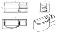 Mobile da bagno LAURANCE 1200, bianco lucido - armadietto e specchio a scelta, Specchio:Senza specchio, Versione:Lavabo a sinistra