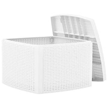 Goliraya Tavolino in Plastica Bianco con Contenitore,Tavolino da Giardino in Plastica,Tavolino da Esterno in Plastica,Tavolino con Stoccaggio Esterno 54x54x36,5 cm