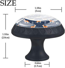 Volpe arancione modello albero colore blu scuro Pomelli per Porta Set di 4 Pomelli per Mobili Manopole per Cassetti Cucina Armadio Vetro