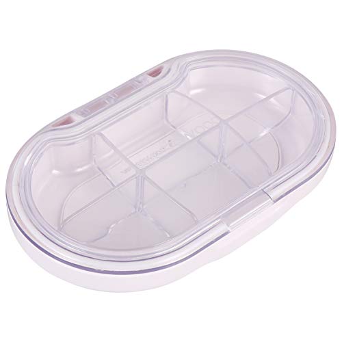 Artibetter Porta Organizer per Pillole Portatile 6 Scomparti Portapillole Medicine Sub Dispenser Contenitore Contenitore per Vitamine Supporto per Farmaci Bianco per Viaggi a Casa