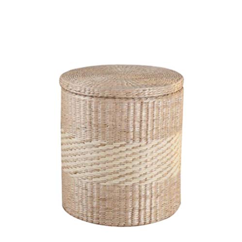 Home-life Straw Storage - Sgabello in Ecopelle Ottoman, A+b