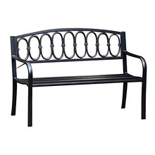 50 Pollici Patio panchina Park Garden Bench, Una Sedia da Portico con Una Forte Struttura in Metallo, per Il Prato del Cortile del Parco Mobili da Giardino a 3 posti Resistenti alle intemperie