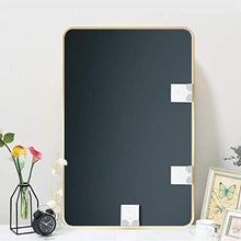 WLABCD Specchio, Bagno, a Parete, Specchio per il Trucco, Spogliatoio, Nero Metallo con Cornice con Cornice da Camera da Letto Trucco/Vanità con 3 Ganci Appesi,70X90Cm.