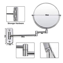 LIS - Specchio da trucco con luci LED da 20,3 cm, specchio da trucco, ingrandimento 10x, specchio da barba, doppio lato, con lente d'ingrandimento rotonda, girevole a 360° e braccio estensibile