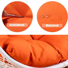 Papasan - Cuscino rotondo per sedia a nido d'uovo, con laccetti, per interni ed esterni, impermeabile, 100 x 100 cm