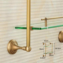 GYCS Ripiani antichi in Vetro a 2 Livelli, Tutti i Ripiani per Bagno in Rame, processo di Disegno, Montaggio a Parete, Montaggio 42 * 39,5 cm richiesto