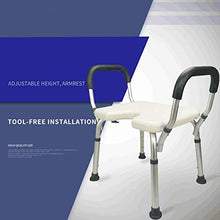 FREEDOH Sgabello da Doccia, Sgabello da Bagno Antiscivolo Regolabile in Altezza in Alluminio, Sgabello da Bagno Robusto E Durevole, Sgabello Piccolo Multiuso per Casa, Hotel, ECC,Bianca