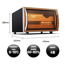 VIY Umidificatore per Sigari, Humidor, 12-23 °C, Display Digitale, 50 W, 38 Db, Illuminazione a LED, 25 L, Touch, 150 Sigari, Ripiani in Legno di Cedro, Nero