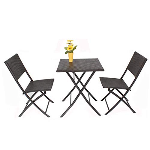 Attrezzatura quotidiana Set di mobili per portico da patio Tavolo e sedia in rattan per esterni Combinazione di sedie e cortile Cortile Balcone Giardino Mobili da giardino per esterni Design pieghe