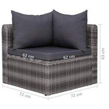 vidaXL Set Divani da Giardino 4 pz con Cuscini per Schienale e Seduta Sofa Arredi per Esterni Salotto in Polyrattan Grigio e Acciaio Verniciato
