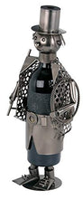 Brubaker Porta Bottiglia da Vino dal Raffinato Design spazzacamino - Scultura in Metallo con Biglietto d'auguri