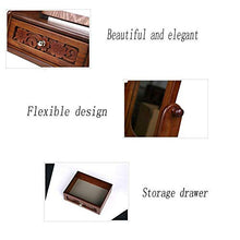 LFK, grande mobiletto in legno per gioielli, cosmetici, con specchio, in legno, specchio cosmetico con cassetto portaoggetti per bagno