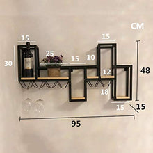 JHGJBJ Cremagliera del Vino cremagliera Bicchiere di Vino di Alta qualità in Legno massello battuto in Ferro a Parete Vino Rack Supporto Creativo Bicchiere di Vino a Testa in Giù