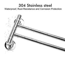 GUJIN Portasciugamani,180° Rotazione 304 Acciaio Inox Due Bracci Portasciugamani da Parete 35 cm per Cucina, Bagno, WC