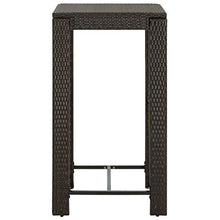FAMIROSA Tavolo da Bar da Giardino Marrone 60,5x60,5x110,5 cm Polyrattan
