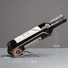 Almabner - Portabottiglie da vino autoportante, elegante in ferro battuto, supporto decorativo per bottiglie di vino rosso, per casa, ristorante e cena, tavolo