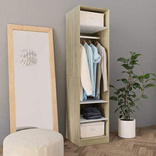 FAMIROSA Armadio Bianco e Rovere Sonoma 50x50x200 cm in Truciolato