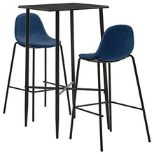 UnfadeMemory Set da Bar Set di mobili per Cucina, Mobili da Bar Tavolo 3 pz in Tessuto Blu