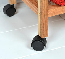 TS-Ideen 7802 - Carrellino su Ruote in Legno di Noce Massiccio, Altezza: 77 cm