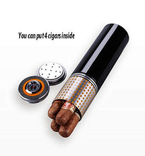 YYYUR Acciaio Inossidabile Cigar Tube, Lega di Zinco Portatile Tubo Cigar Crema idratante, 4 Sigari, Viaggi Lavoro Casual Cigar Tube, 50 x 200 mm,C