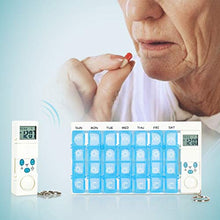 SXLZ Portapillole Organizer Timer Elettronico per Pillole Promemoria Farmaco Automatico con Schermo di Visualizzazione, 28 Scomparti con Sveglie
