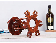 MTBH PMTBHPortabottiglie in Legno Antico con Supporto in Vetro da Tavolo portabottiglie da appoggio portabottiglie Regalo in Stile Cucina