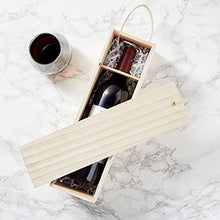 Juvale - Scatola da vino in legno, confezione da 2 pezzi, per bottiglie di vino, in legno, con manico per feste di compleanno, inaugurazione della casa, matrimonio, anniversario, 30 x 10 cm
