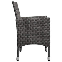 SKM Set Bistrot Giardino 3 pz Polyrattan e Vetro Temperato Grigio (11.4kg) Grigio-8359