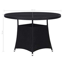 FAMIROSA Tavolo da Giardino Nero 110x74 cm in Polyrattan