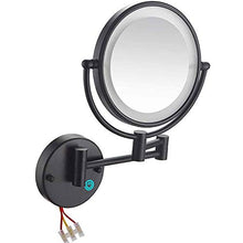 MRJ Specchio Ingranditore da Parete con Luce LED e ingrandimento 1x/5X, Specchio Bagno Luminosità Regolabile Estensibile Rotazione a 360° per Bagno Hotel Spa, Concealed Install, Nero
