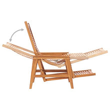 Tidyard Sdraio da Giardino con Poggiapiedi in Legno Massello di Teak,Lettino Prendisole Reclinabile per Esterno,67,5 x 117 x 106,5 cm