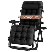 AI LI WEI SHUAIIJUAN Sedia per Il Tempo Libero Domestico Folding Prato Lounge Sedie da Giardino Sedia Sdraio reclinabili con Supporto Cup e Cuscino Patio Bar a Bordo Camping Spiaggia Max.150kg - Nero