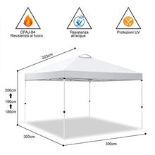 YUEBO Gazebo 3x3 Pieghevole Impermeabile Gazebo da Giardino con 4 pareti Laterali Tenda Gazebo Chiuso per Esterno, Campeggio, Feste