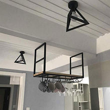 LDM Portabottiglie per Vino, portabottiglie per Vino in Legno Montato a soffitto a Parete Portabottiglie per calici Organizer (Dimensioni: 80 * 30 * 50 cm)