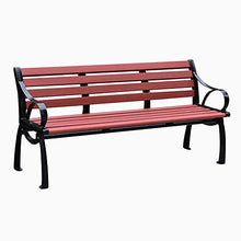 outdoor furniture Banco di sosta con Schienale, Panca da Esterno a 3 posti in Legno massello anticorrosivo, Battuto terrazzo Ferro Svago Parco dei posti a Sedere, Adatto a Prato, Portico