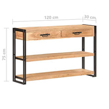 Wakects, credenza per soggiorno, in legno massiccio di acia, 120 x 30 x 75 cm