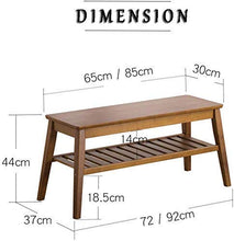 BHBXZZDB Veranda 2 Tier Bambus Schuhschrank Osmanische Schuhschrank Bank mit Sitzkissen Korridor Schuhschrank Ideal für Badezimmer/Wohnzimmer und Korridore Haushaltsgegenstände (Farbe: Kastanie Grö