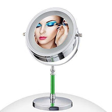 Specchio per il trucco 3x Specchio per il trucco illuminato ingrandito Specchio ingranditore rotondo bifacciale Specchio da trucco girevole a 360 gradi Specchio da bagno da barba con diametro di 8 pol