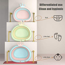 HYISHION Bacino Pieghevole Ciondolo lavabo Pieghevole del Bambino di plastica casa Bagno Ecologico Pieghevole Secchio Bambino lavabo, Blu, Cina SKYJIE (Color : Blue)