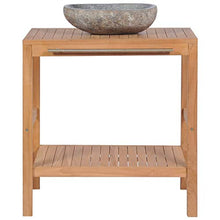 Mobile da bagno in legno di teak con finitura e corrimano per appendere asciugamani e vestiti, 74 x 45 x 75 cm