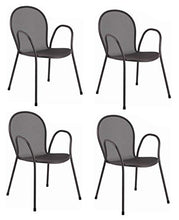 EMU 4 Pezzi - Sedia con BRACCIOLI Ronda Art. 116 Colore Grigio Antico - per Uso Esterno - Made in Italy