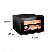 VIY Umidificatore per Sigari, Humidor con Ripiani in Legno di Cedro, 11-18 °C, Touch Display Digitale, 38 Db, Illuminazione A LED, 25 L, 150 Sigari, Nero