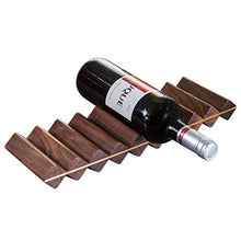 MFLASMF Portabottiglie per Vino da Tavolo da Cucina, Design modulare, espositore da appoggio impilabile da appoggio, portabottiglie, Porta 3 Bottiglie, Attacco in Legno, Noce Nera e Ottone