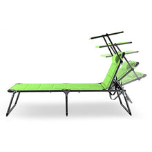blumfeldt Set 2 x Amalfi Juicy Lime Sdraio da Giardino Lettino Spiaggia con Parasole (70 x 37 x 200 cm, Imbottitura in gommapiuma, Schienale Regolabile) Verde