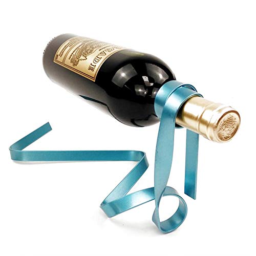 Supporto decorativo per bottiglie di vino, con nastro di ferro